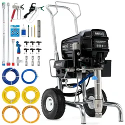 BAUTEC Airless Farbsprühgerät EN-79 mit Kolbenpumpe (XXL-Zubehör inkl. 1/2` Schläuche) » bis 8,3 l/min » 4.850 Watt