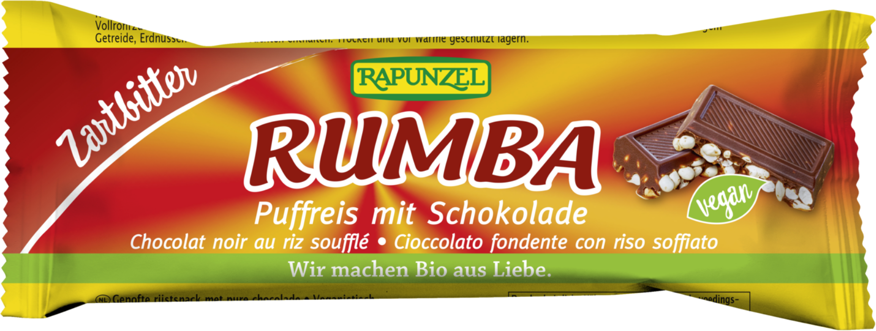 RAPUNZEL Rumba - Barretta Al Cioccolato Fondente Con Riso Soffiato 1 X 50 Grammi 