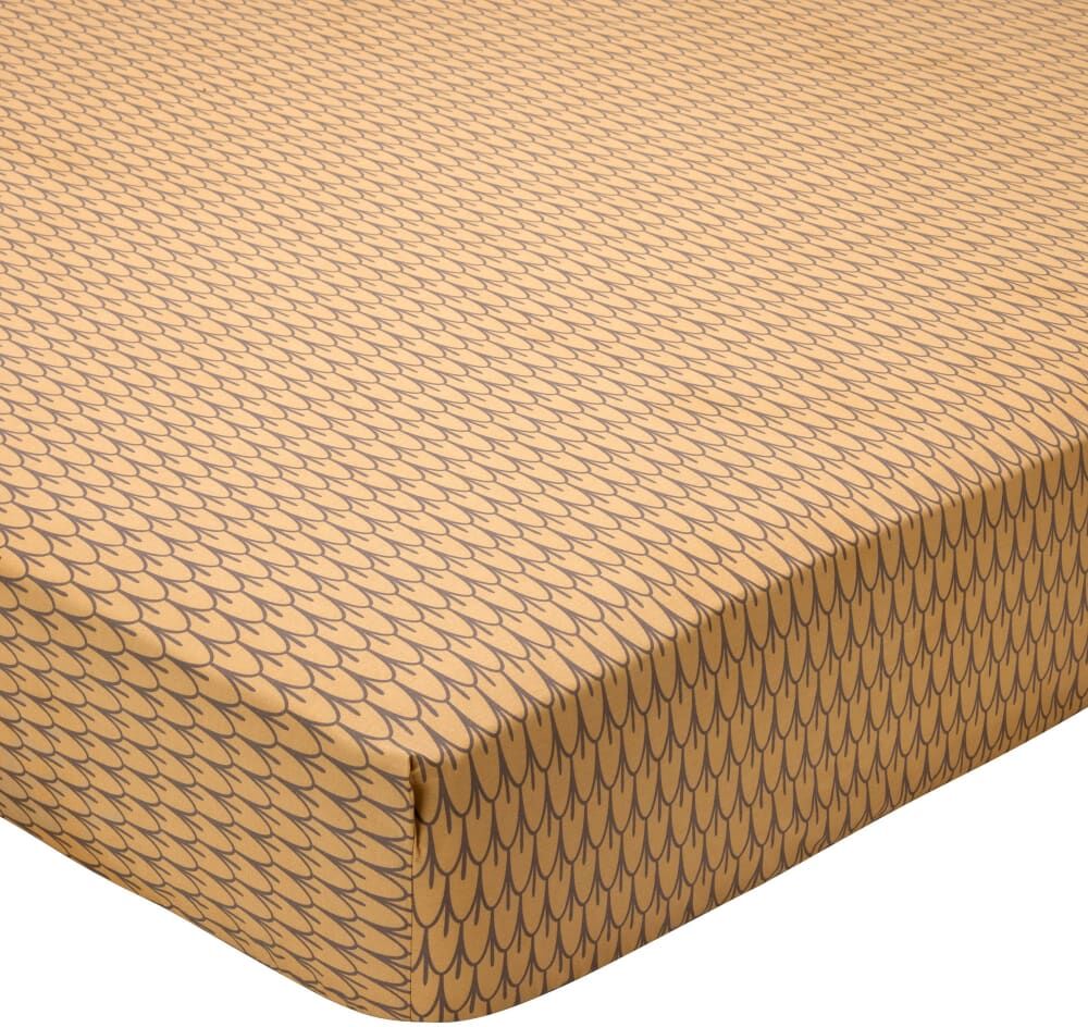 Becquet Drap-housse en coton jaune ocre 160x200x28cm Jaune 200x28x160cm