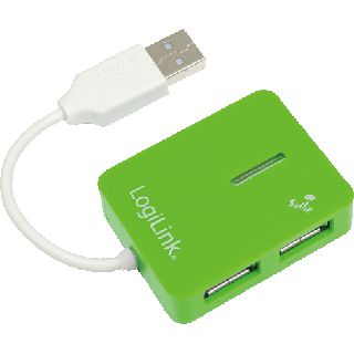 LogiLink Smile 4-port USB 2.0 extern ohne Netzteil grün