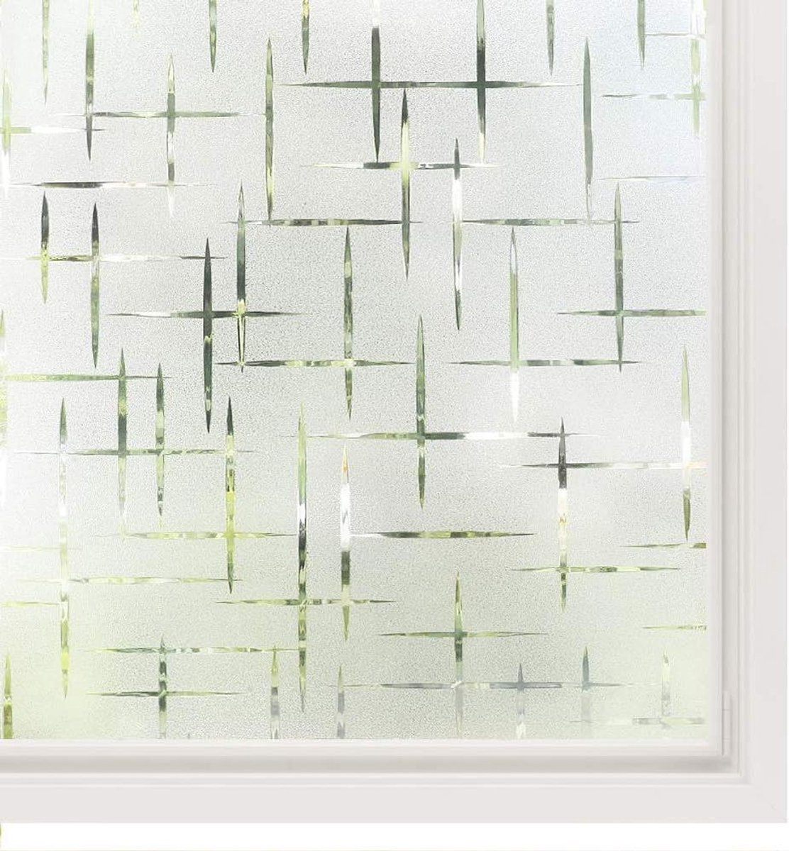 Merkloze decoratieve raamfolie met sterrenpatroon voor privacy, 44,5 x 200 cm