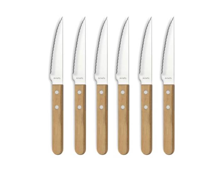 Amefa Steak Pizza Bois - Coffret 6 couteaux steak