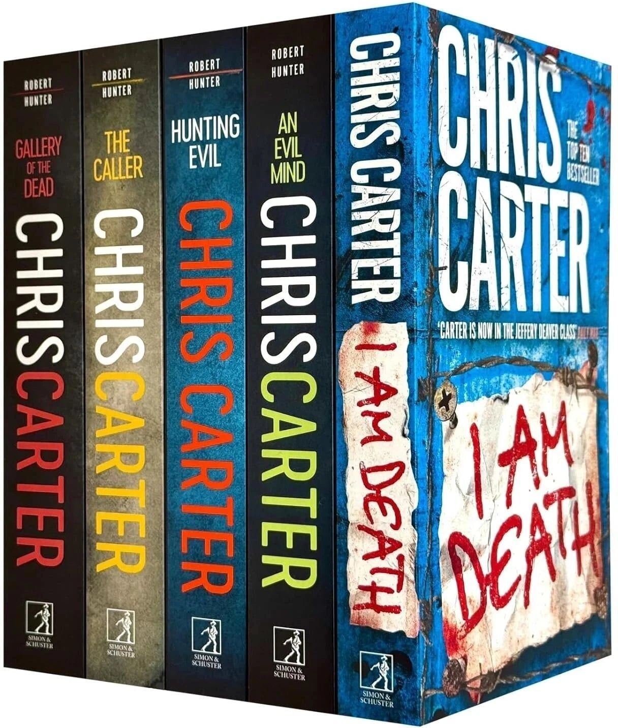 Simon & Schuster Robert Hunter Series Vol 6-10 by Chris Carter, 5 Books Collection Set (An Evil Mind, I Am Death, The Caller, Gallery of the Dead, Hunting Evil)
