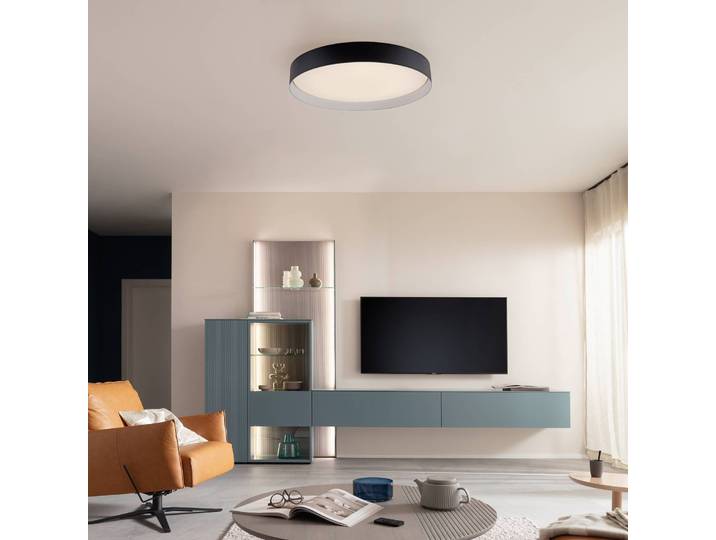 Schöner Wohnen Deckenleuchte TAVOLI, dimmbar, schwarz, für Wohn- / Esszimmer, Metall