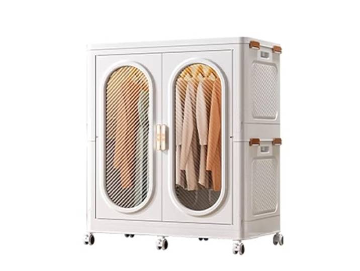 JHGFVDX Klappbarer Kleiderschrank, Kleiderschrank mit Türen, Schrank Regalen, Magnetfunktion, geräusc(85 * 53 * 99cm)
