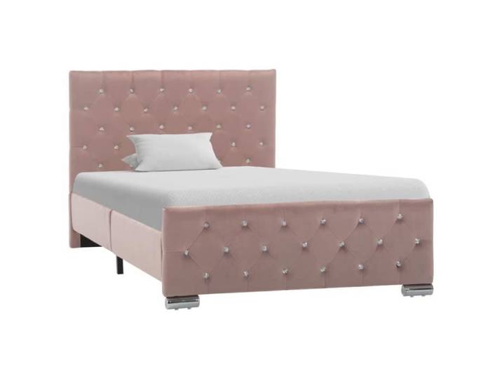 BMP - Best Cadre de lit Tissu Modern-desgin - Structure de lit 1-2 personnes - Rose Tissu 100x200cm ®7421
