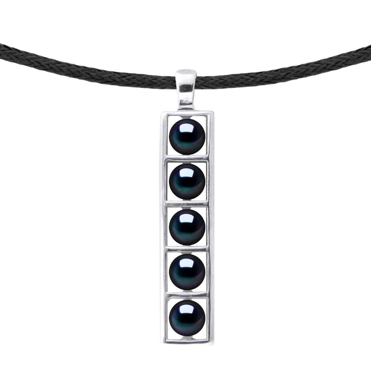 Halskette Echte Süßwasserperlen Button 5-6 mm — 925er Silber rhodiniert — 50 cm — Herren