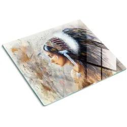 GLASPLATTE 60x52 cm indisch