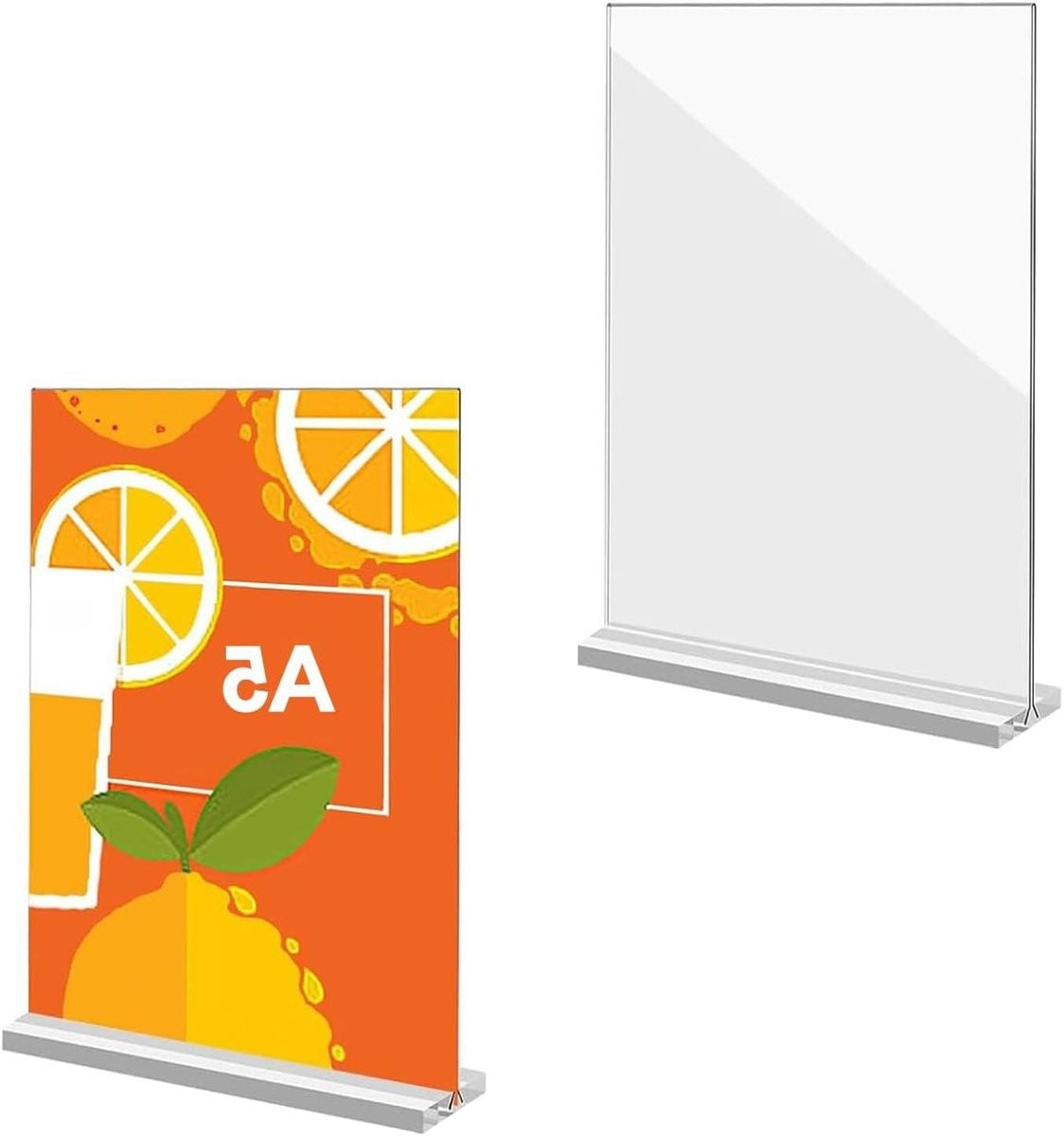 Acryl Bordhouder A5 - Transparante Dubbelzijdige Tafelstandaard voor Informatiepresentatie