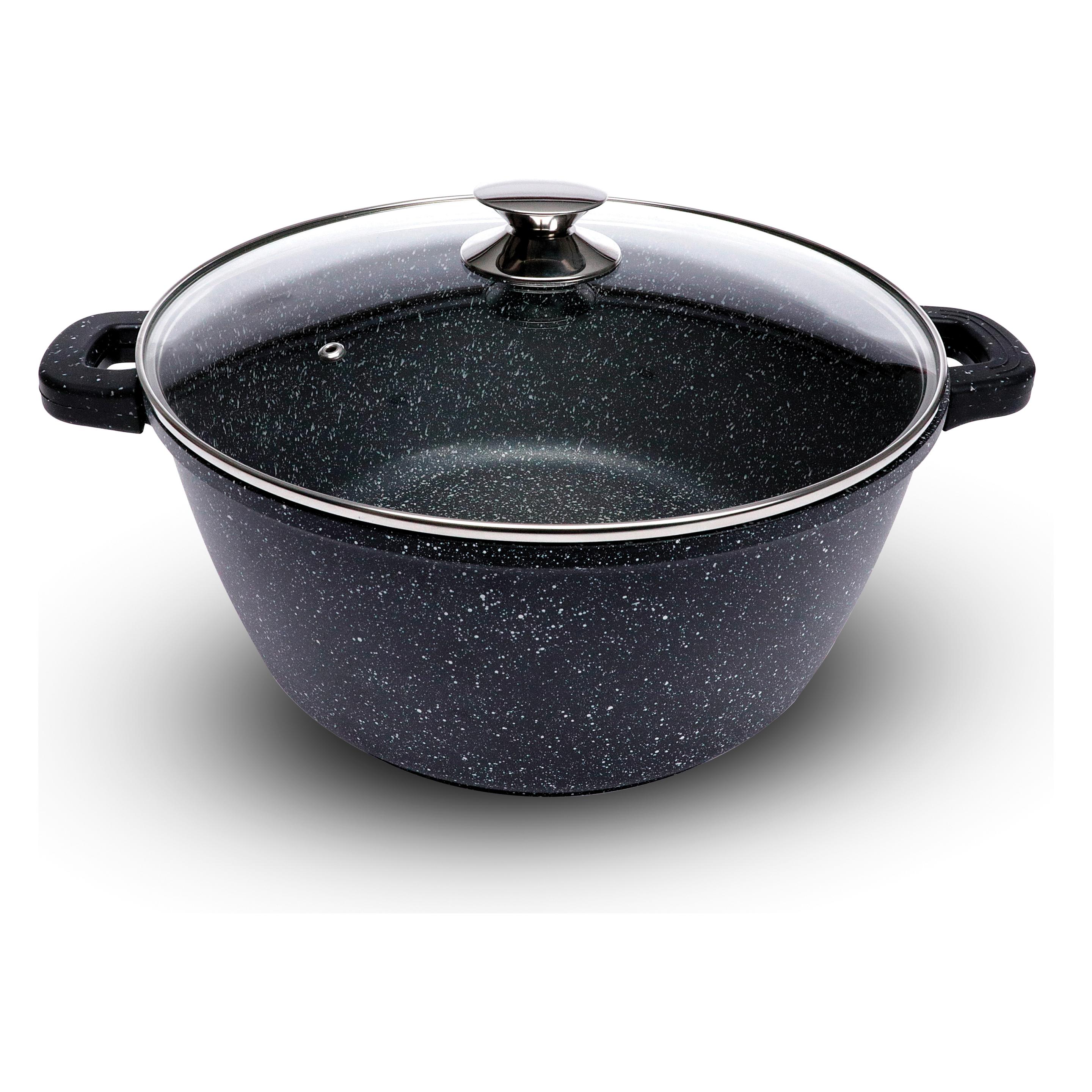 Techwood Kochtopf mit Deckel 24 cm (Kochtopf, Gusseisen) (TP-24FT)
