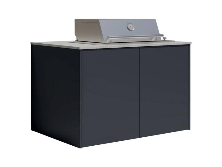 Dieter Knoll Outdoorküche, Anthrazit, Metall, nur wie online abgebildet bestellbar, 134x117-123x78.3 cm, höhenverstellbare Füße, magnetische Front, vormontierter Korpus, Gartenmöbel, Outdoor Küchen