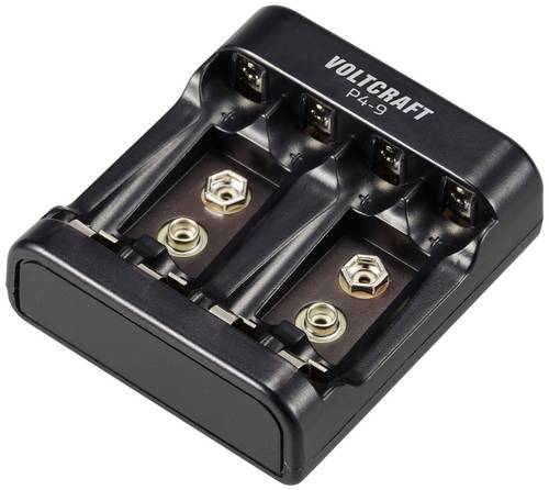 VOLTCRAFT P4-9 Rundzellen-Ladegerät NiMH Micro (AAA), Mignon (AA), 9V Block