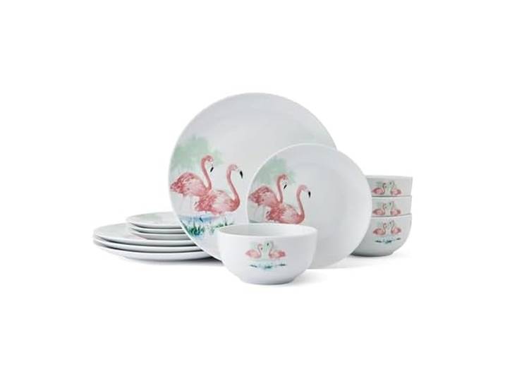 Studio Nova Flamingo Haven Tropical 12-teiliges Geschirr-Set für 4 Personen