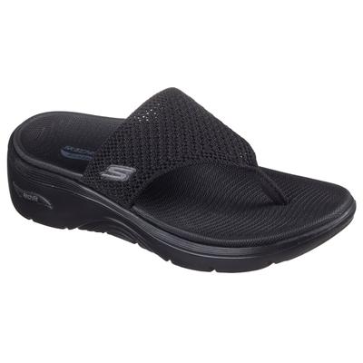Zehentrenner SKECHERS "GO WALK ARCH FIT 2.0 SANDAL-CARRIE", Damen, Gr. 38, schwarz (schwarz unifarben), Textil, Schuhe Zehentrenner, Sommerschuh, Strandschuh, Badeschuh mit Arch Fit, Topseller