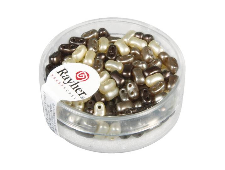Rayher Doppelloch-Rocailles Mix Verwachst 3 × 5 mm 12 g