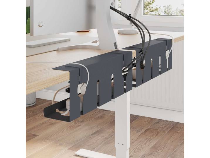 vidaXL Unter dem Schreibtisch Kabelmanagement Tray 2 Stk. Anthrazit