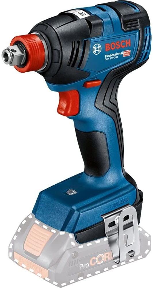 Bosch Professional 18V Cordless Impact Driver GDX 18V-200 – 200Nm Max Torque, 2x 5.0Ah GBA Batteries, Quick Charger GAL 18V-40, L-Case, New