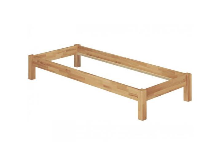 Lit simple style futon en hêtre naturel 120x200 structure de lit sans literie 60.84-12oR