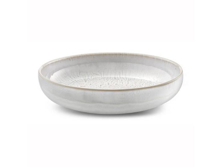Assiette gourmet en grès beige texturé