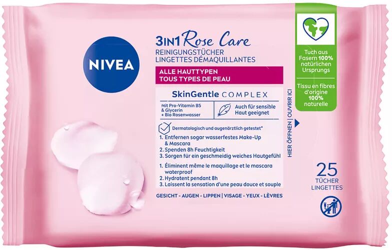 Nivea - Rosenwasser Reinigungstücher, 25 Stück