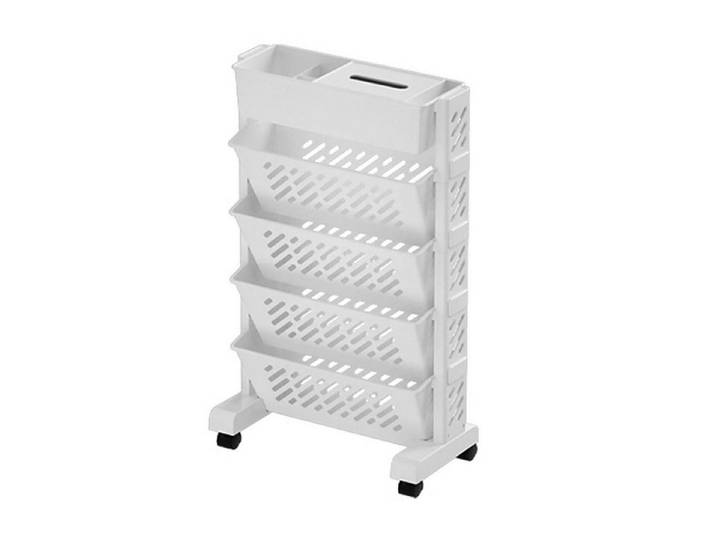 LuxusKollektion Regalwagen Bücherregalwagen Kunststoff 5 Schichten Drehbar, 1-tlg.