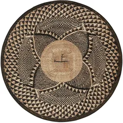 benuta Nest In- & Outdoor-Teppich Artis Schwarz ø 160 cm - Teppich für Balkon, Terrasse & Garten