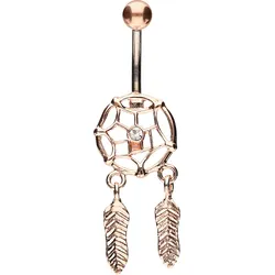 Titan Bananabell mit 925er Silber-Design TRAUMFÄNGER + ZWEI FEDERN