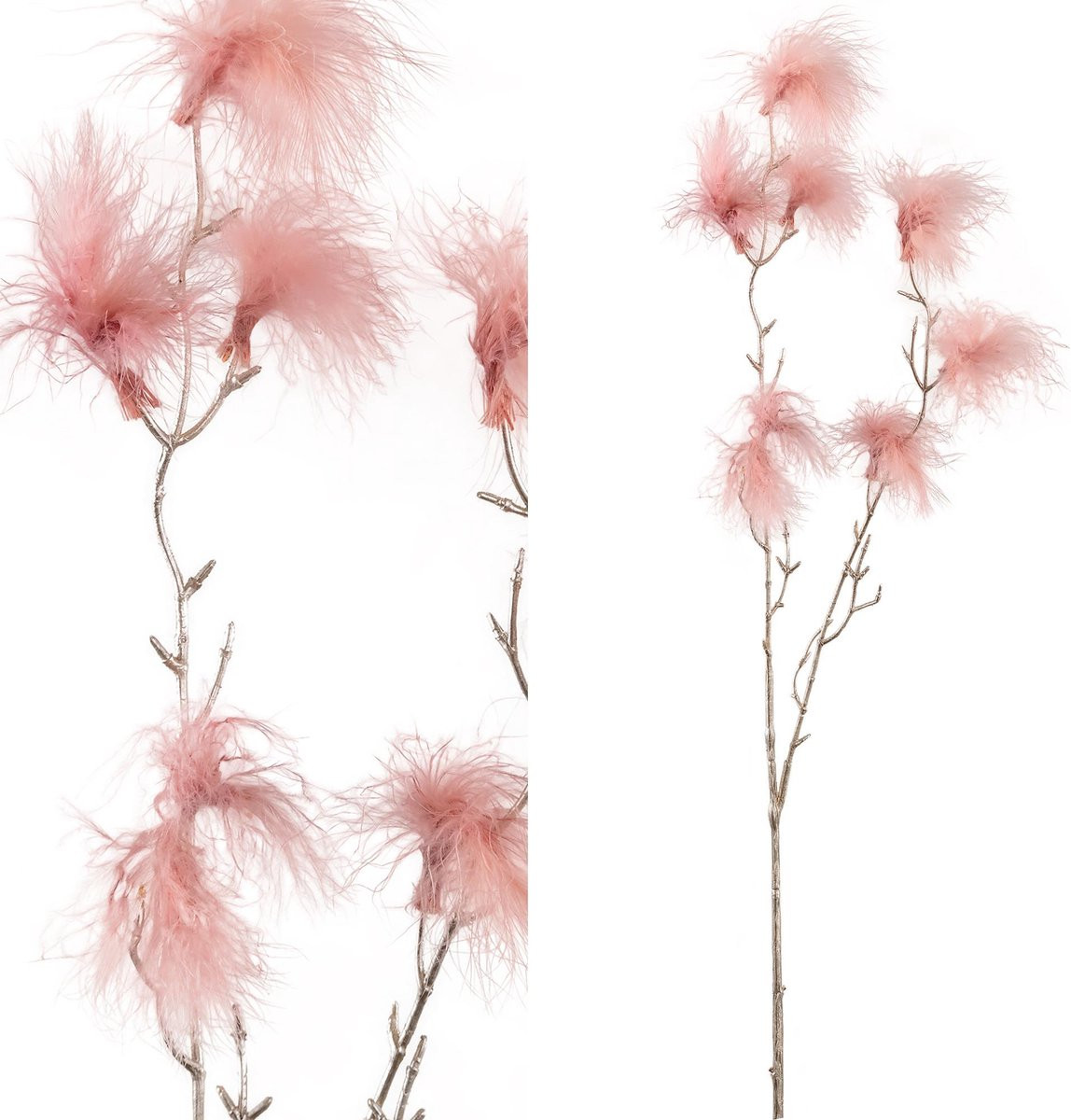 PTMD Kunsttak Feather in champagnekleurig/roze, 82 cm