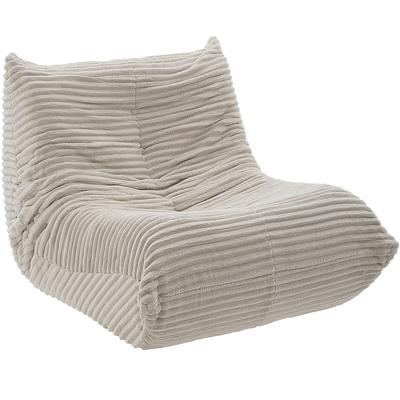TecTake GmbH tectake Relaxsessel Logo, rutschfest, formstabil, Premiumschaumstoff Samtcord Beige