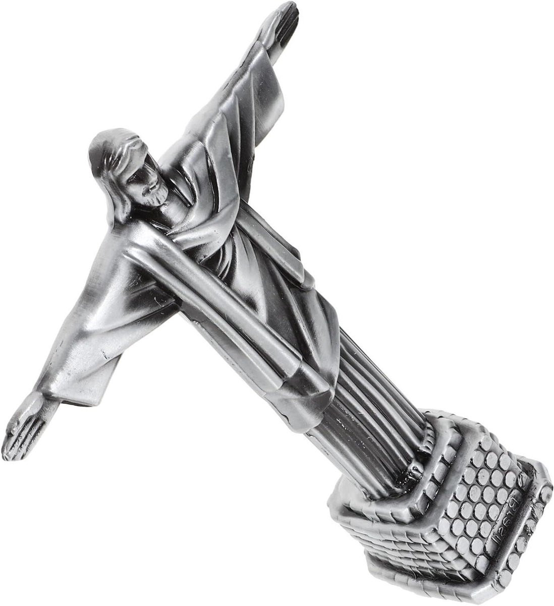 Jezus Beeldje - Zilver Religieus Ornament voor Huisdecoratie - Hoogte: 18 cm