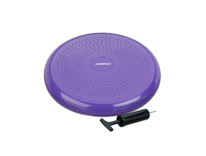 Relaxdays 3 x Balance Kissen lila mit Luftpumpe