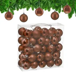 Relaxdays Weihnachtskugeln 50er Set Braun,Silber
