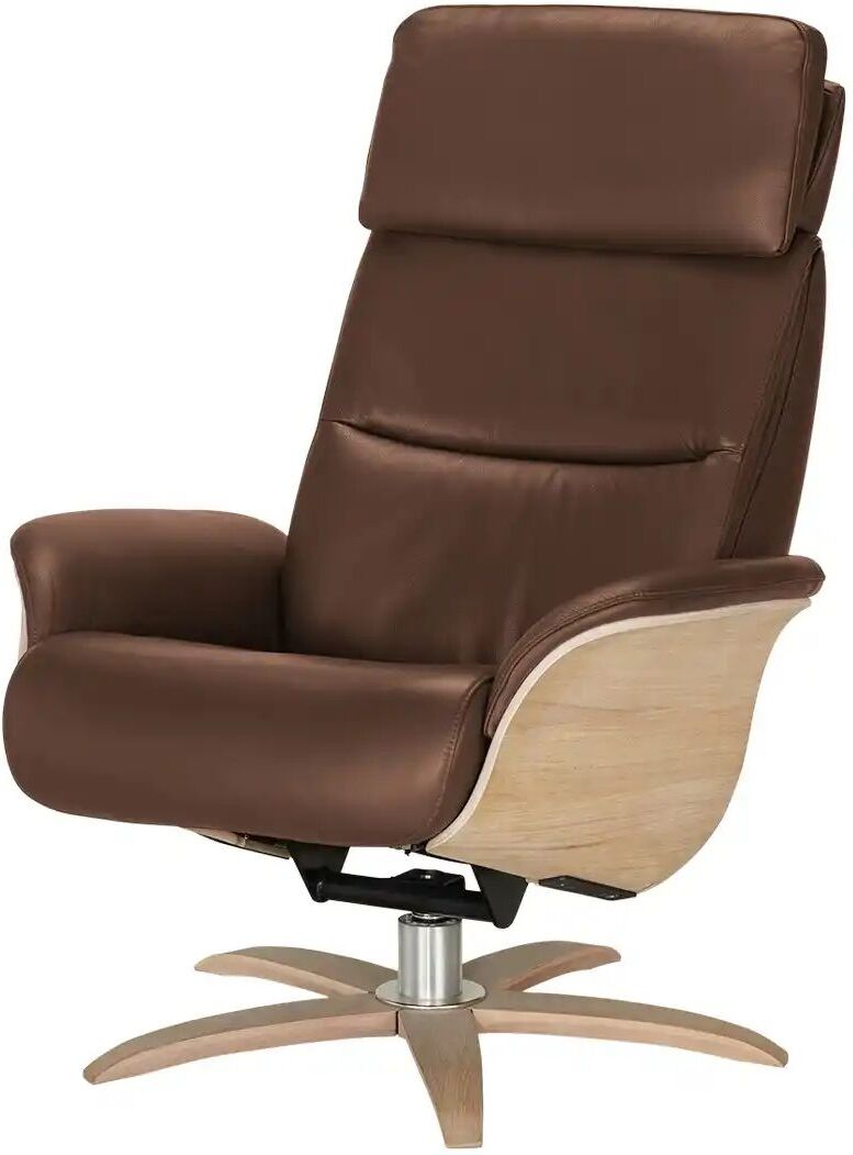 Nils Olsen Relaxsessel Leder mit Relaxfunktion Balance ¦ braun ¦ Maße (cm): B: