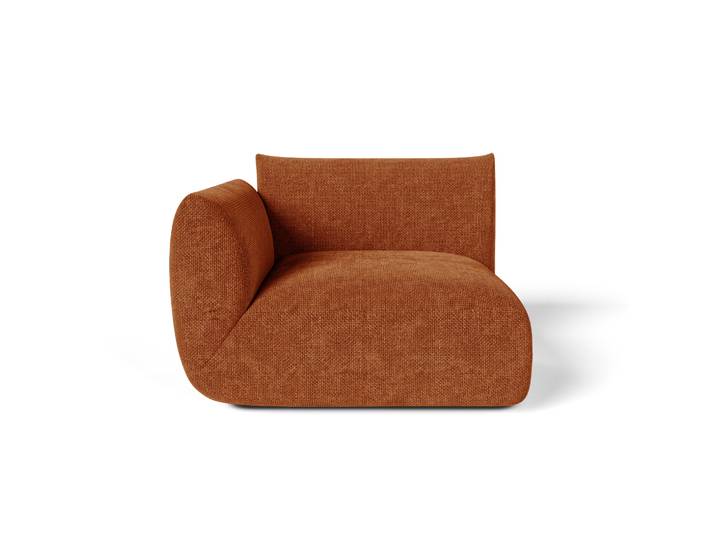 Module D'Angle Gauche Velours Chenillé En Velours Chenillé Terracotta Nooma