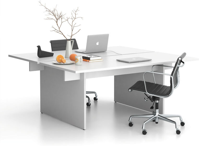 B2B Partner Büroschreibtish SOLID Double, 180x165 cm, weiß