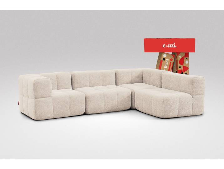 4-tlg. Modulsofa Beige – 2 Eckteile, 2 Mittelteile