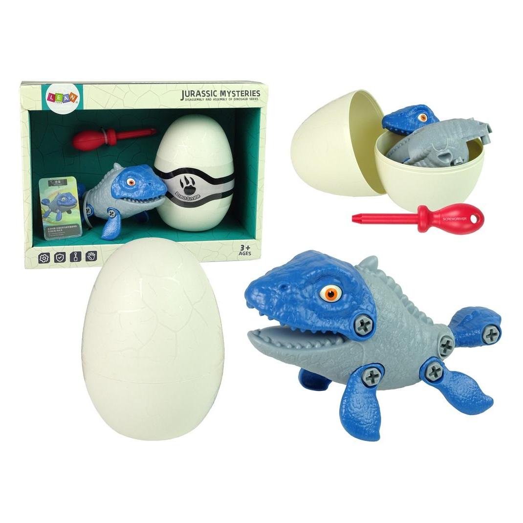 Lean Toys Importieren Sie Leantoys Mosasaur Dinosaur Kit mit Egg DIY Blue Screwdriver (10416)