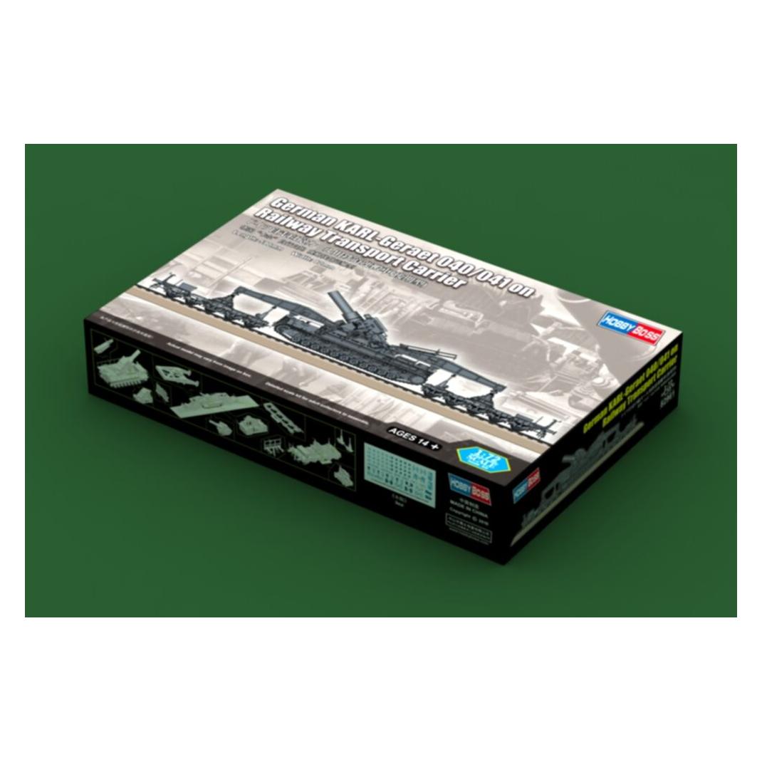 Hobby Boss German KARL-Geraet 040/041 on Railway Transport Carrier (82961)