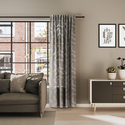 Vorhang NEUTEX FOR YOU "CASALI", grau (stein), B:153cm H:245cm, Polyester, Gardinen, Allover-Muster aus zeitlosen Halbkreisen
