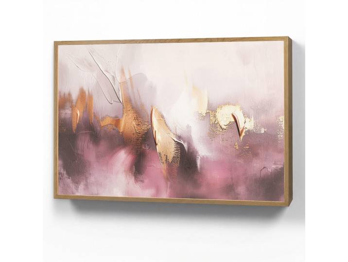 OnlyWow Wandleuchte MIT Akku Lila - Abstrakt - Farbe - Gold 100x70 cm, Mauve, Rechteckig, LED integrated, 100x70x8 cm, Lampen & Leuchten, Innenbeleuchtung, Wandleuchten