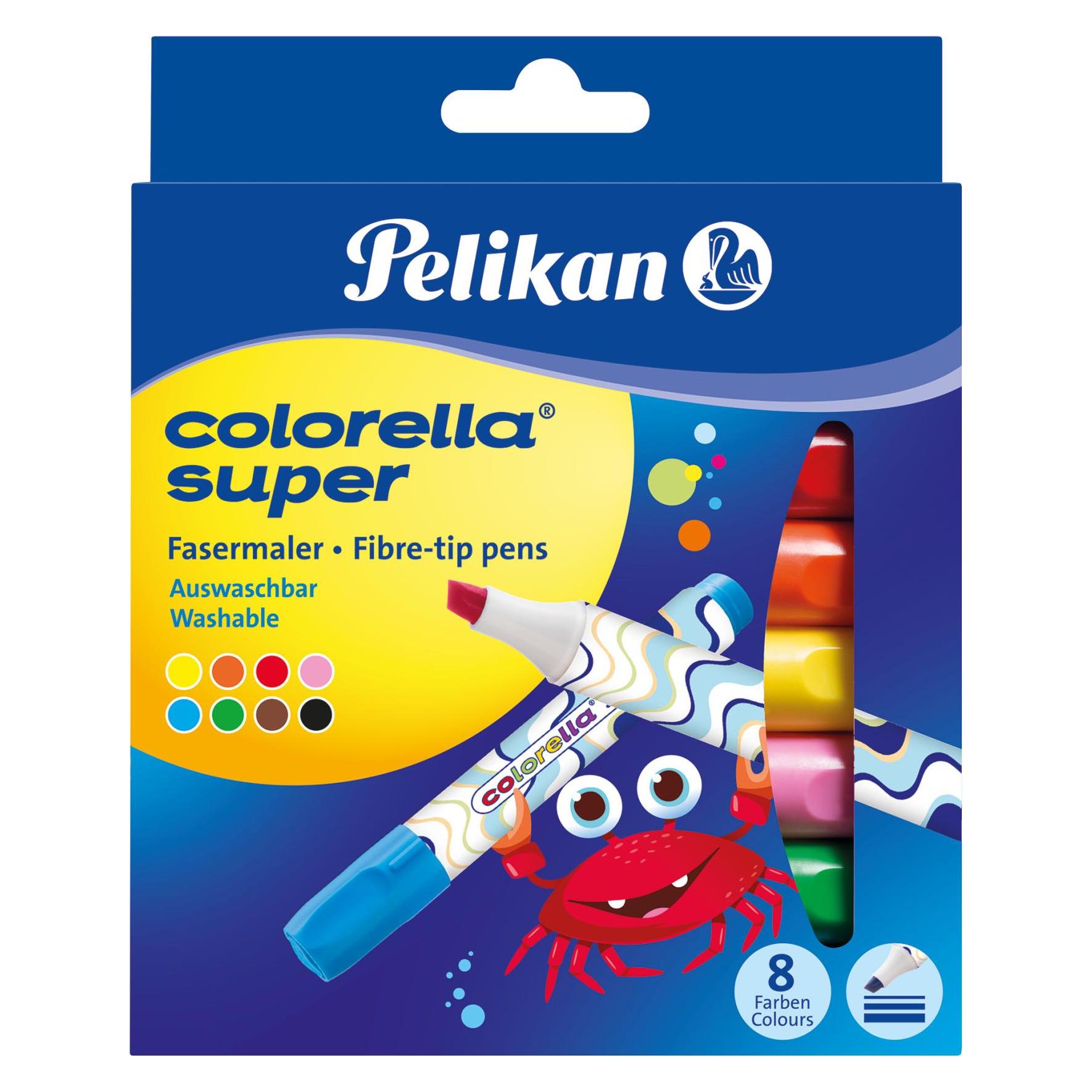 Pelikan Colorella super - Fasermaler mit Keilspitze (8x) (804905)