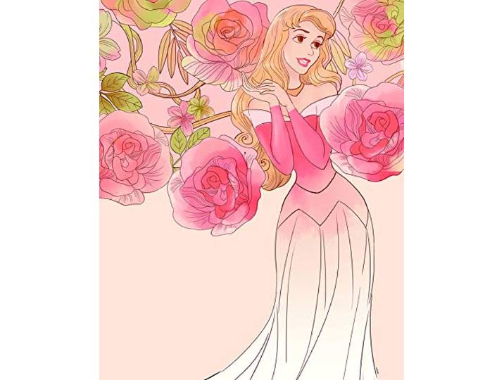 Disney Wandbild von Komar Sleeping Beauty Roses Kinderzimmer, Babyzimmer, Dekoration, Kunstdruck Größe 40x50cm (Breite x Höhe) ohne Rahmen WB052-40x50