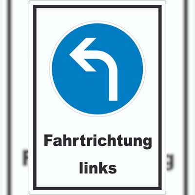 HB-Druck Aufkleber Fahrtrichtung links A3 (297x420mm)