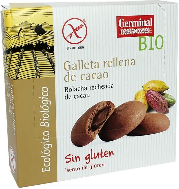 Germinal Eco Bio Bolachas Recheadas De Cacau Sem Glúten Bio 200g Cacau