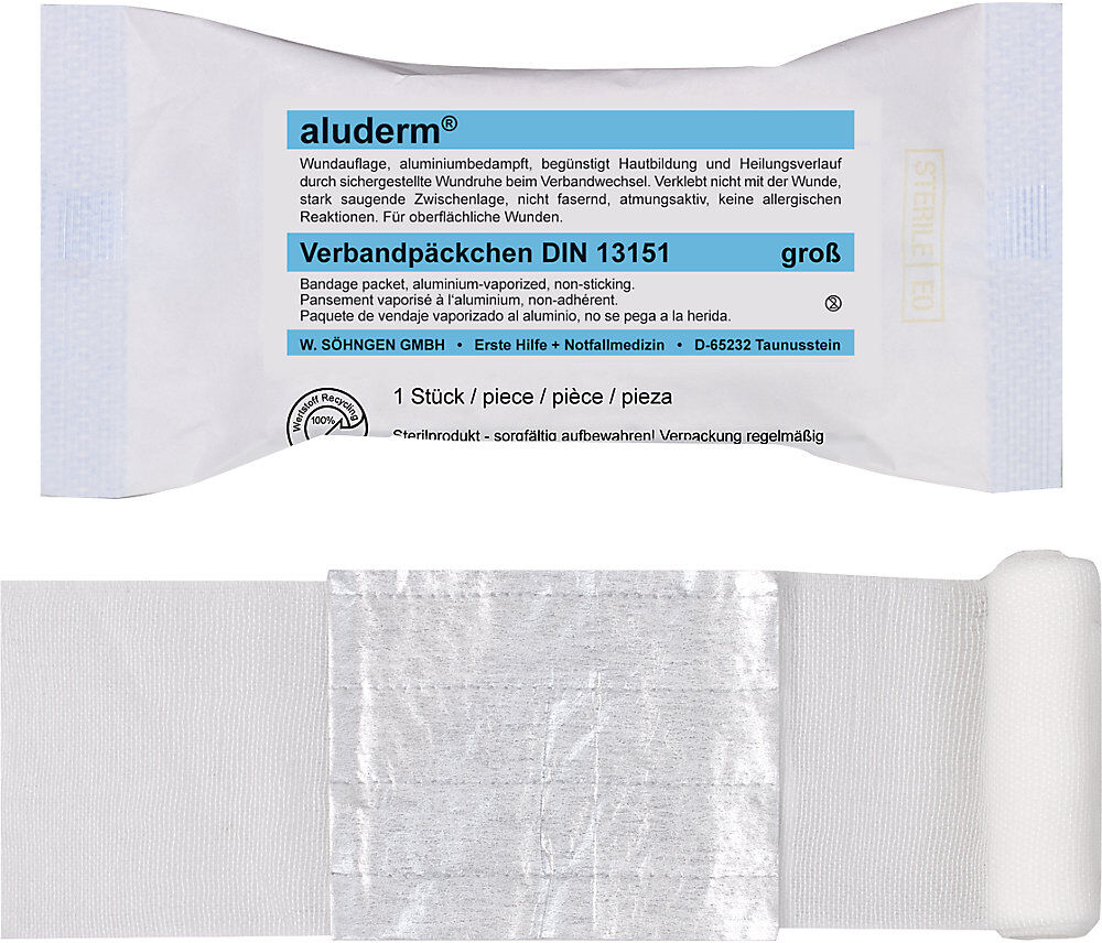 aluderm®-Verbandpäckchen, Inhalt nach DIN 13151, ab 20 Stk, Kompresse groß SÖHNGEN