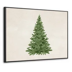LEINWAND Bilder mit Rahmen - Weihnachtsbaum - Grün - Weihnachten - Feiertage - 80x60