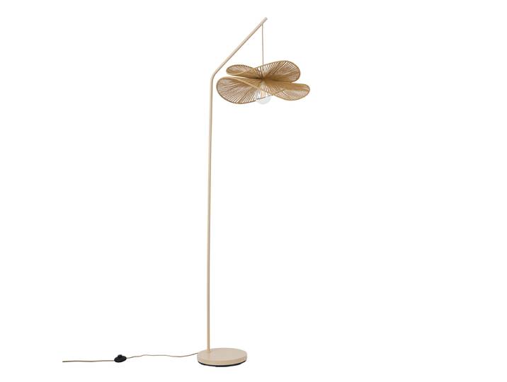 Lampadaire Japandi beige avec abat-jour beige - Nest