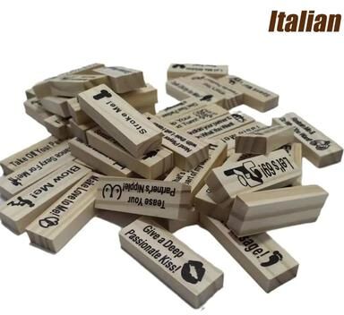 Uplift Treasures Couples Wooden Love Block Game italian