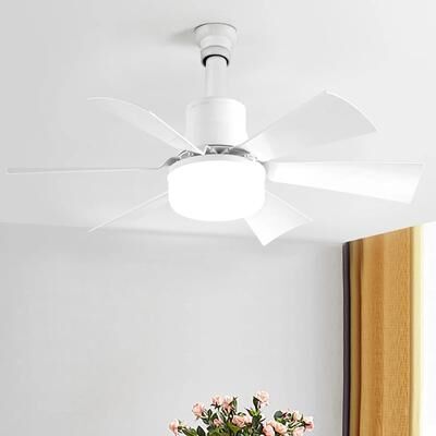 Combo Retail Shop Socket Fan Light, Dimmable Ceiling Fan In Light Socket, Extender & 6 Blades For Bedroom, Kitchen 52cm Square Blades