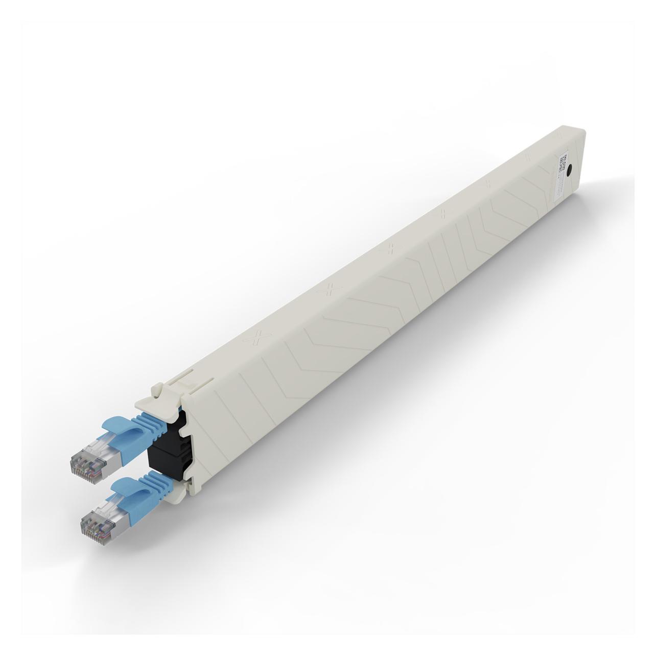 Patchbox one / Cassette / 8RU / Cat 6A, STP, 0.8 m, Blau (U/FTP, CAT6a, 0.80 m) (CONEX8STPBL)